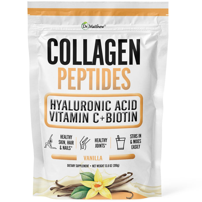Vanilla Collagen Powder. Collagen with Hyaluronic Acid and Vitamin C. Collagen Powder Vanilla Collagen Protein Powder. Collagen with Vitamin C & Biotin for Hair, Skin, Nails, Joint. Keto, Type 1 and 3