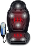 Snailax Massage Seat Cushion - Back Massager with Heat, 6 Vibration Massage Nodes & 2 Heat Levels, Massage Chair Pad for Home Office Chair，Black