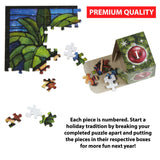 Stained Glass Nativity Jigsaw Puzzle Advent Calendar 1000 Piece by Vermont Christmas Company - 24 Sections to Complete in December