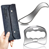BYYDDIY 2 in 1 Stainless Steel Muscle Scraper Tools Set Gua Sha Massage Scraper Scraping Tool