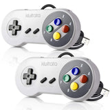 2 Pack Retro SNES USB Controller for PC Games, Classic Wired SNES USB Super NES Game Pad Controller Joypad for Windows PC MAC Linux Retro Pie