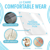 JJ CARE Shower Protector [Pack of 14], 9x9 Dialysis Catheter Shower Cover, PICC Line Water Barrier, Colostomy Shower Shields, Waterproof Bandage Protector, 2 Weeks Supply