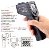 Kaemeasu Digital Infrared Thermometer -58℉-716℉ (-50℃ to 380℃) High Precision Handheld Non-Contact Electronic Thermometer Gun KM-380