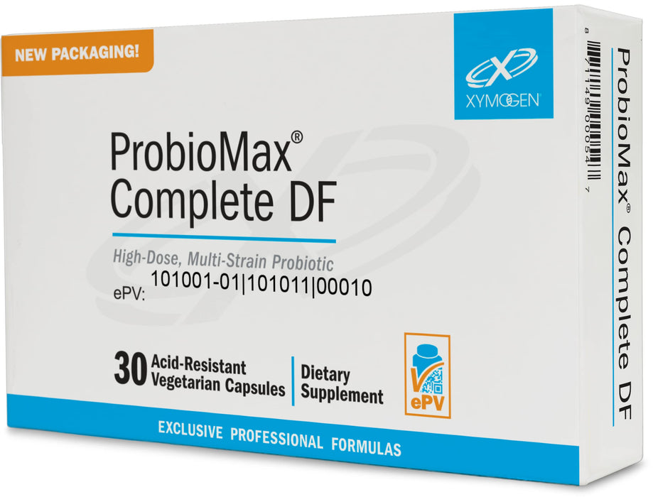 XYMOGEN ProbioMax Complete DF - 45 Billion CFU Probiotic Supplement - High Dose, Multi-Strain, Dairy Free Probiotics with Lactobacillus acidophilus + Bifidobacterium lactis HN019 (30 Capsules)