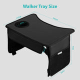 Walker Tray with Cup Holder, Mobility Table Trays for Walkers for Seniors,Walker Trays for Rolling Folding Walker,Portable Multipurpose Walker Accessories - Removable & Easy Assembly