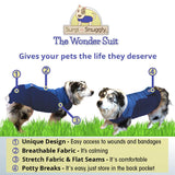 SurgiSnuggly The Original Dog Surgery Recovery Suit Female Or Male Dogs, It's an ECollar Alternative, No Cone for Dogs After Surgery, Invented in The USA by A Veterinarian 2XL-S-BB