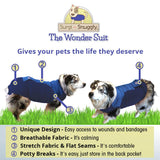 SurgiSnuggly Dog Onesie For Surgery Female and Male Dog's Protect Your Pets Wounds The Safe Dog Cone Alternative That's Made with American Textile By Inventors Of The Dog Surgery Recovery Suit BB L EC