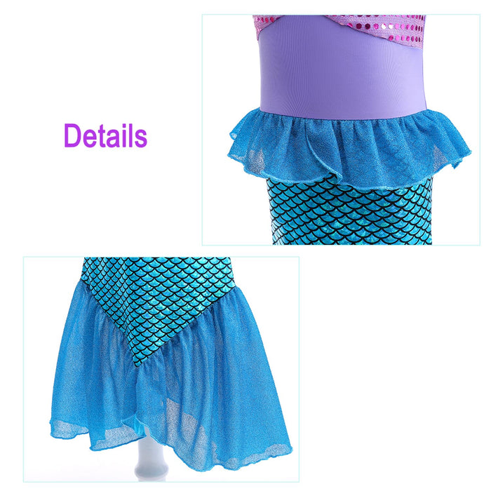 Fishkidtail Little Girls Princess Mermaid Costume for Girls Dress Up with Accessory for Christmas Birthday Party Supplies