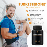HUMANX Turkesterone+ 800mg - USA Third Party Tested (Similar to Ecdysterone) for Muscular Development & Dynamic Athletic Performance - Natural Anabolic - Non GMO, Vegan - Turkesterone Supplement