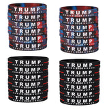 lasuroa 24pcs Trump 2024 Bracelets, Trump 2024 Silicone Bracelets Take America Back Inspirational Motivational Wristbands Trump Rubber Bracelets for Teens Men Women