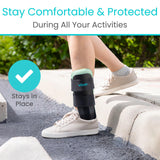 Vive Ankle Brace - Stabilizer Air Cast for Ankle Sprain Treatment, Foot Fracture - Hot & Cold Gel & Air Therapy - Stirrup Brace Support Cast Right Left Foot - Stabilizing Splint for Women, Men