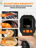 Mecurate Digital Infrared Thermometer Gun Non Contact Laser Temperature Gun -58℉～1112℉(-50℃～600℃) Adjustable Emissivity & Max Measure for Cooking/BBQ/Freezer with Food Thermometer