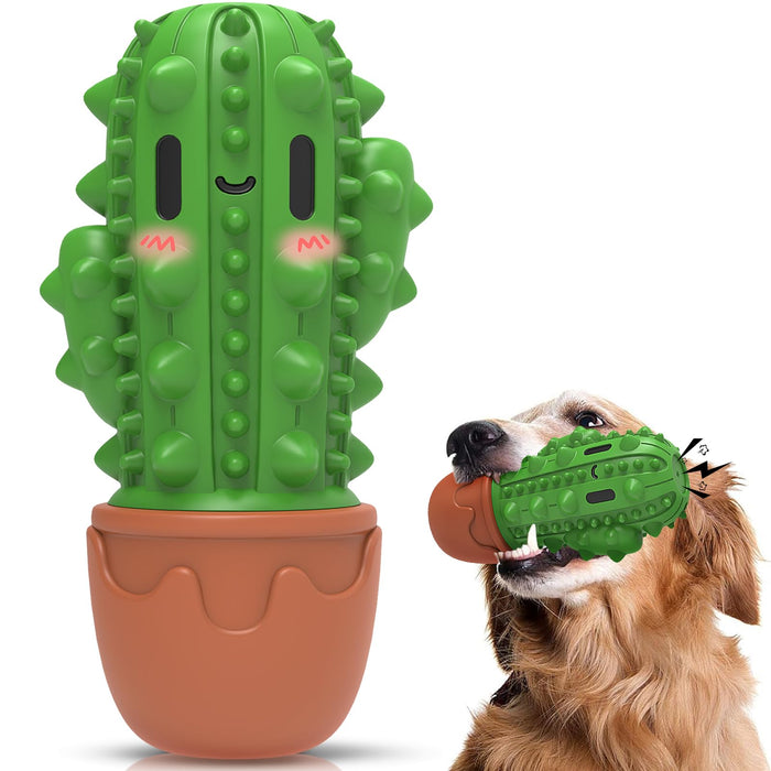 Pamlulu Dog Toys for Aggressive Chewers,Durable Dog Chew Toys for Medium Large Dogs Beef Favor,Cactus Dog Toothbrush Teeth Cleaning Toy Dog Toys to Keep Them Busy Christmas Birthday Gifts