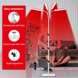 Akarishin Red Light Therapy Lamp-660nm Red Light,850nm & 940nm Infrared Light Therapy with Height Adjustable Stand,Timer with Digital Display- Effective for Body Pain and Skin Vitality，4 Head