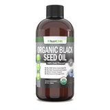 Organic Black Seed Oil - USDA Certified Organic Black Cumin Seed Oil Liquid – High Thymoquinone Content – Non-GMO and Cold-Pressed – Rich Source of Omega-6 & Omega-9 Fatty Acids - 8 Oz