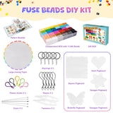 Meland Fuse Beads Kit - 11,000 pcs 36 Color Beads for Craft for Girls Age 5-12 Year Old,5MM Melty Beads Set Including 5 Pegboards, Ironing Paper & Chain Accessories Iron Beads Christmas Birthday Gift