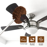 Ceiling Fan Cleaner Duster Reusable Microfiber Ceiling Fan Blade Cleaner Removable Duster with Extension Pole Adjusts 13 to 49.7 Inch for Cleaning Walls Bookshelves Furniture Door Window Top (Brown)