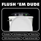 DUDE Wipes - Flushable Wipes for Adults - 6 Pack, 288 Wipes - Odor Destroyer XL Adult Wet Wipes - Deodorizing with Clean Scent - Up to 24 Hours of Odor-Destroying Technology