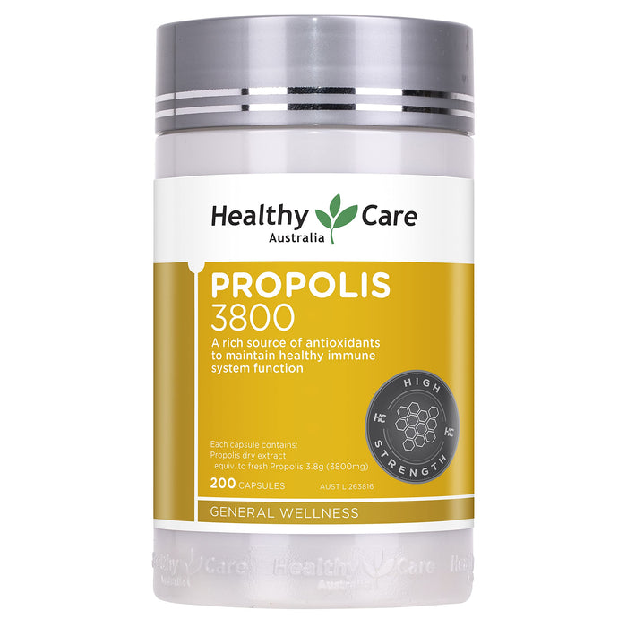 Healthy Care Australia Bee Propolis Extract 3800mg 200 Capsules Ultra Premium Support a Healthy Immune System