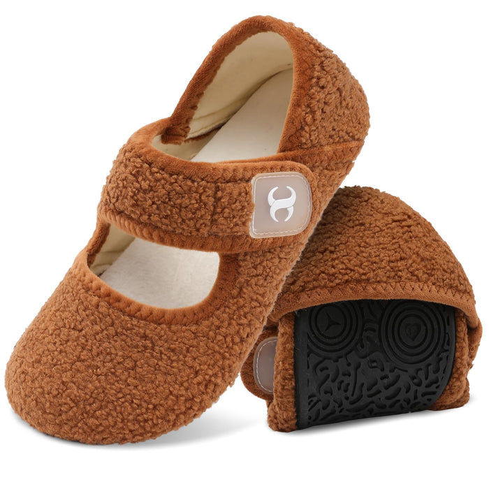 Barefoot Slippers Elderly Women Senior Mom Diabetic Slippers Slip On Woman's Slippers Indoor Bootie Slippers Women for Summer Fall Winter Brown Size