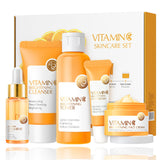 Vitamin C Skincare Set, 5-In-1 Skincare Gift Set With Cleanser, Toner, Face Serum, Face Cream, And Eye Cream, Skin Care Products For Teen Girls, Long-Lasting Moisturizing Skincare Set For Women Men