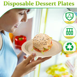 Greconv 150 Pack Bulk Paper Plates, Small Paper Plates 6 inch, 100% Compostable Plates Eco Friendly Disposable Plates, Brown Paper Plates for Dessert Cake Appetizer