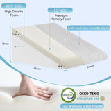 Forias Wedge Pillow for Sleeping 12" Bed Wedge Pillow for After Surgery Triangle Pillow Wedge for Acid Reflux Gerd Snoring Post Surgery Leg Back Pain Relief - Soft Memory Foam Top & Washable Cover