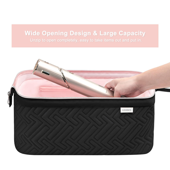 Leudes Hair Tools Travel Bag for Shark Flexstyle Carrying Case Portable Shark Hair Air Wrap Dryer Case Waterproof Dustproof Flat Curling Iron Travel Organizer (Black)