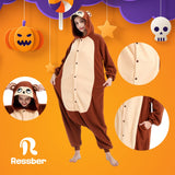 ressber Unisex Adult Onesie Pajamas Animal One Piece Halloween Costume Christmas Sleepwear Jumpsuit (Monkey, Small)