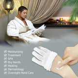 Evridwear Unisex Moisturizing Cotton Gloves with Touchscreen Fingertips for Eczema Beauty Cosmetic Dry Hands Sensitive Irritated Skin Therapy Overnight Bedtime, 6 Pairs, Lightweight-White, L/XL