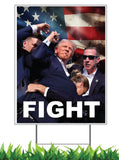 Trump Assassination Attempt 2024 Vote Trump 18x12" Vertical Yard Sign (Outdoor, Weatherproof Corrugated Plastic) Metal Stake Included, by M&R