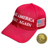 MagaPro Trump Hat 2024 MAGA Hat Make America Great Again Hat Take America Back Hat Baseball Cap with Trump Coin (US, Alpha, One Size, MAGA Red)