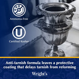 Wright's by Weiman Silver Cleaner and Polish Cream - 8 Ounce with Polishing Cloth - Ammonia-Free - Gently Clean and Remove Tarnish without Scratching