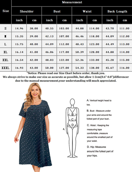 Short Sleeve House Dress for Women Dusters Lounge Dress Patio Dress Moo Moo for Women Casual House Coats for Elderly