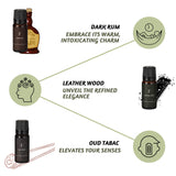 Folkulture Fragrance Oils for Diffuser Set of 6 Essential Oils Set for Diffusers for Home Aromatherapy, Mens Gifts Scents -Dark Rum Oud Tabac White Musk Leather Wood Sandalwood, The Man Club