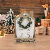 Sfozstra Christmas Wooden Countdown Advent Calendar with Bow Garland Simple Room Design Numebr Calendar to Meet the Christmas Countdown Calendar, Tabletop Calendar Decoration