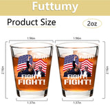 Futtumy 2 OZ 2024 Trump Survived Shot at Election Rally Shot Glasses, Donald Trump Fist Pump Fight Shot Glasses Trump Never Surrender, Trump Shot Bullet Proof Bloody Ear Bleeding Butler PA Shot Glass