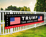 FLCHWY Donald Trump 2024 Flag Trump Take American Back Large Banner Trump American Banner Sign Yard Advertising Polyester Yard Signs Party Outdoor Flag Decor 8.2x1.6 FT