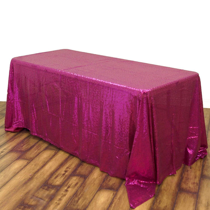 B-COOL 60x102-Inch Rectangle Fuchsia Sequin Tablecloth Glitter Tablecloth Wedding Party Sequin Tablecloth for Christmas