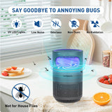 Vertmuro Indoor Insect Trap, 2-Mode Bug Catcher & Killer with Strong Suction, Time Setting, UV Light, Mosquito Bug Zapper for Fruit Flies, Gnats, Moths, GRAY 2PC
