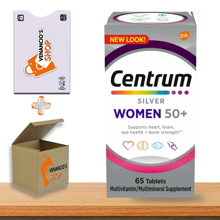 Centrum Silver Womens Multivitamin for Women 50 Plus, Multivitamin Supplement with Vitamin D3, B Vitamins, 65 Tablets + Includes Venanciosfridge Sticker