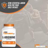 BULKSUPPLEMENTS.COM L-Arginine 5000mg Capsules - Arginine Supplement, Nitric Oxide Supplement, L Arginine Capsules - Gluten Free, 8 Capsules per Serving, 240 Capsules (Pack of 1)