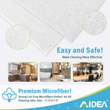 AIDEA Microfiber Cleaning Cloths White-50PK, Absorbent Cleaning Rags, Lint-Free Rags, Kitchen Towels Dusting Cloth, Bar Rags for Cleaning, Cleaning Towels Wash Cloth, Dish Towels White-11.5"x 11.5"