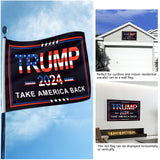 Trump 2024 Flag, 3x5 Feet Trump Flag 2024 Take American Back with 4 Pcs Trump 2024 Sticker, 3 Ply Double Sided Trump 2024 Flag with Brass Buttonhole Trump Flag for Outdoor Room (Black)