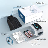 Vibeat Bluetooth Fingertip Pulse Oximeter with Pulse Rate, Blood Oxygen Saturation Monitor | Finger O2 Meter, Batteries and Lanyard Included, Free APP, FSA/HSA Eligible