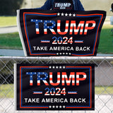 Trump 2024 Flag, 3x5 Feet Trump Flag 2024 Take American Back with 4 Pcs Trump 2024 Sticker, 3 Ply Double Sided Trump 2024 Flag with Brass Buttonhole Trump Flag for Outdoor Room (Black)