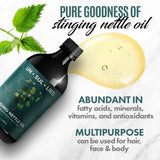 Stinging Nettle Multipurpose Oil for Hair Growth and Skin Soothing-Softening-Moisturizing for Men and Women-All Natural 4 oz