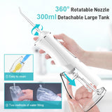 Water Flosser,Water Flosser Cordless,Uthvouxy Portable Dental Flossers with 4 Modes 5 Tips,Dental Care,Waterproof Oral Irrigator Rechargeable Powerful Teeth Oral Cleaner for Home & Travel-White