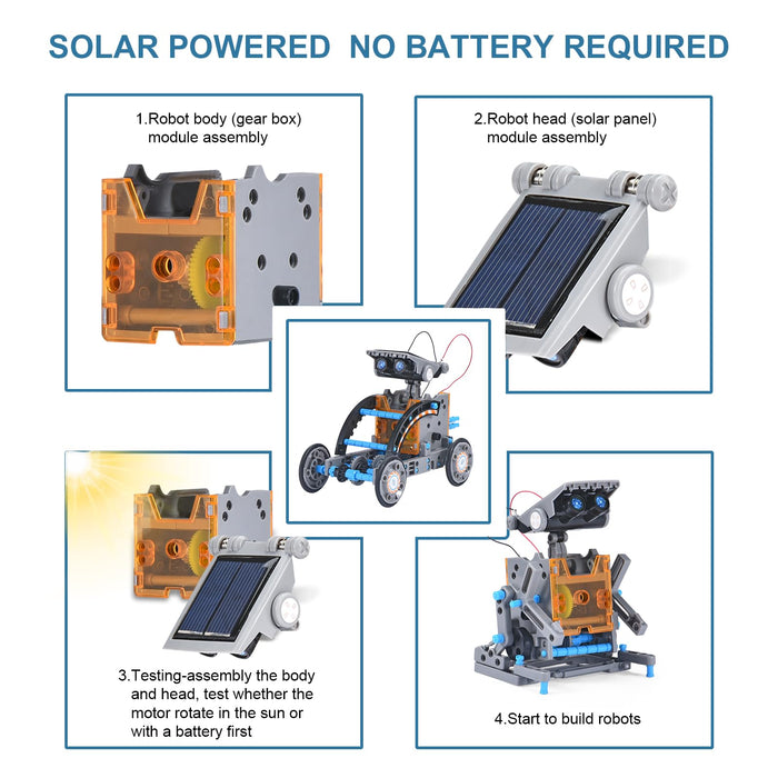 Toys for Ages 8-13,12 in 1 Stem Project Solar Robot Toy for 10 Years Old Autism Boy,Science Kits for Kids Age 8-14,Building Gear Toy Christmas Birthday Gift Idea for Boy Age 8 9 10 11 12 13 14