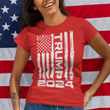 Trump Flag 2024 Women's T-Shirt Large Red